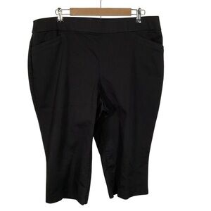 Nappa Valley Women’s Black Pull On Capris. Size 18W